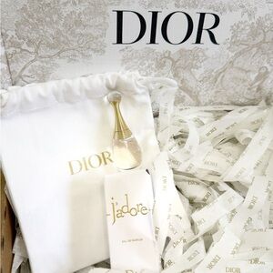 Dior J'adore Mini Perfume with classic Gold Necklace Accent